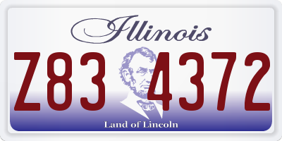 IL license plate Z834372
