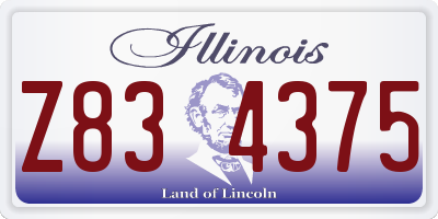 IL license plate Z834375