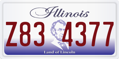 IL license plate Z834377