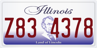 IL license plate Z834378