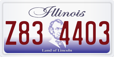 IL license plate Z834403