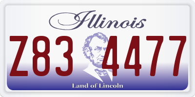IL license plate Z834477
