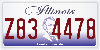 IL license plate Z834478