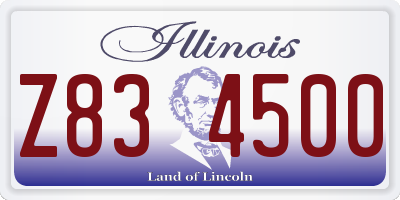 IL license plate Z834500