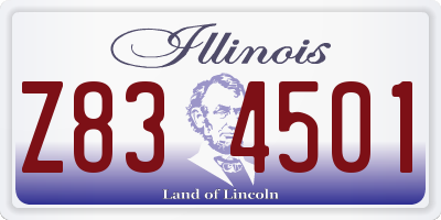 IL license plate Z834501