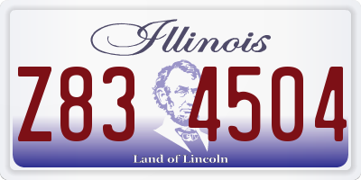 IL license plate Z834504