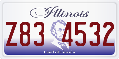 IL license plate Z834532