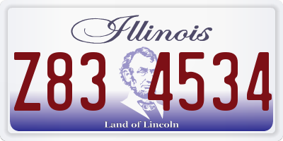 IL license plate Z834534