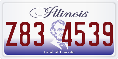 IL license plate Z834539