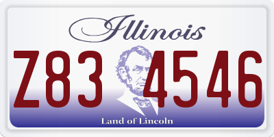 IL license plate Z834546