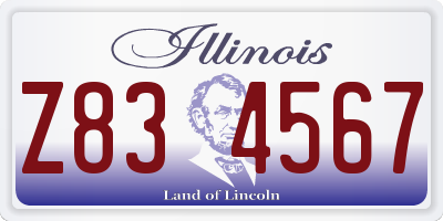 IL license plate Z834567