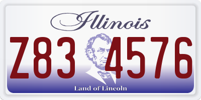 IL license plate Z834576