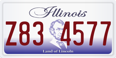 IL license plate Z834577