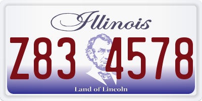 IL license plate Z834578