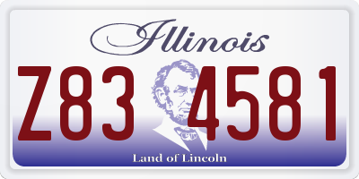 IL license plate Z834581
