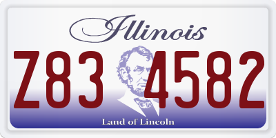 IL license plate Z834582