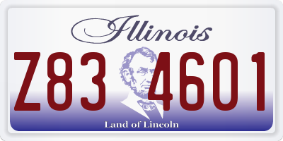 IL license plate Z834601