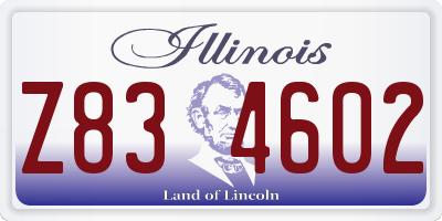 IL license plate Z834602