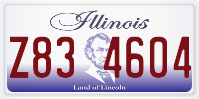 IL license plate Z834604