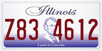 IL license plate Z834612