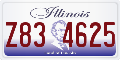 IL license plate Z834625