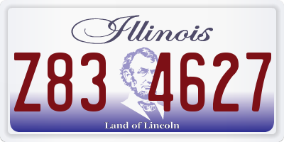 IL license plate Z834627