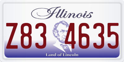 IL license plate Z834635