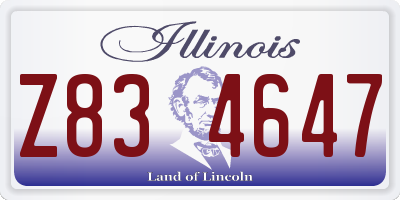IL license plate Z834647