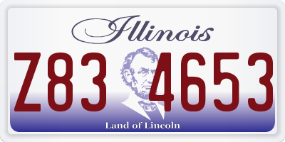 IL license plate Z834653