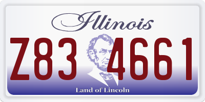 IL license plate Z834661