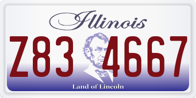 IL license plate Z834667