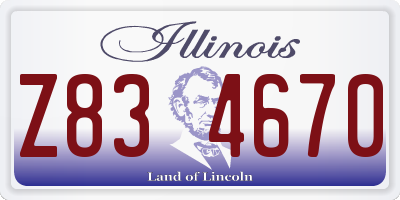 IL license plate Z834670