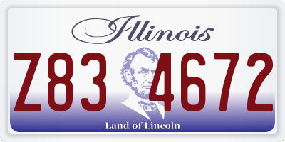 IL license plate Z834672