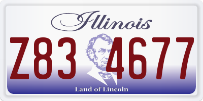 IL license plate Z834677