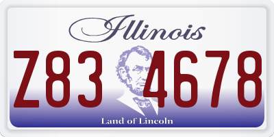 IL license plate Z834678