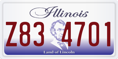 IL license plate Z834701