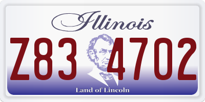 IL license plate Z834702