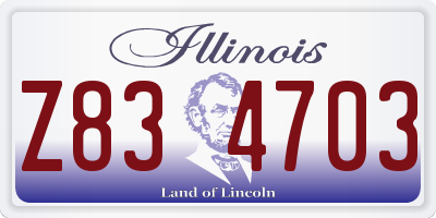 IL license plate Z834703