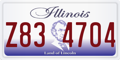 IL license plate Z834704