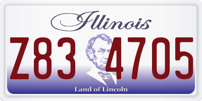 IL license plate Z834705