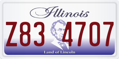 IL license plate Z834707