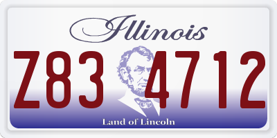 IL license plate Z834712