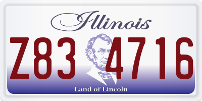 IL license plate Z834716