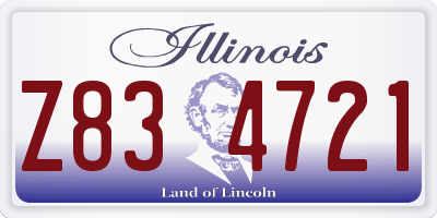 IL license plate Z834721