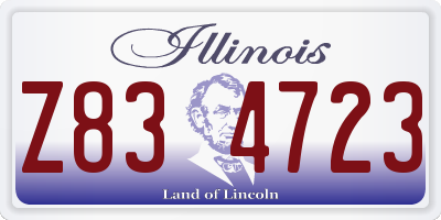 IL license plate Z834723
