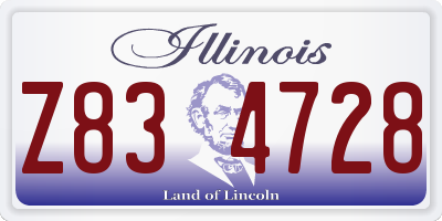 IL license plate Z834728