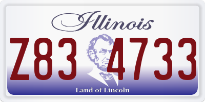 IL license plate Z834733