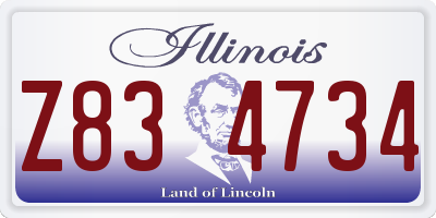 IL license plate Z834734