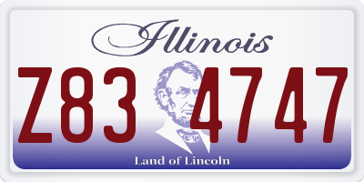 IL license plate Z834747
