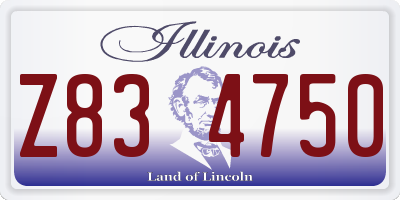 IL license plate Z834750